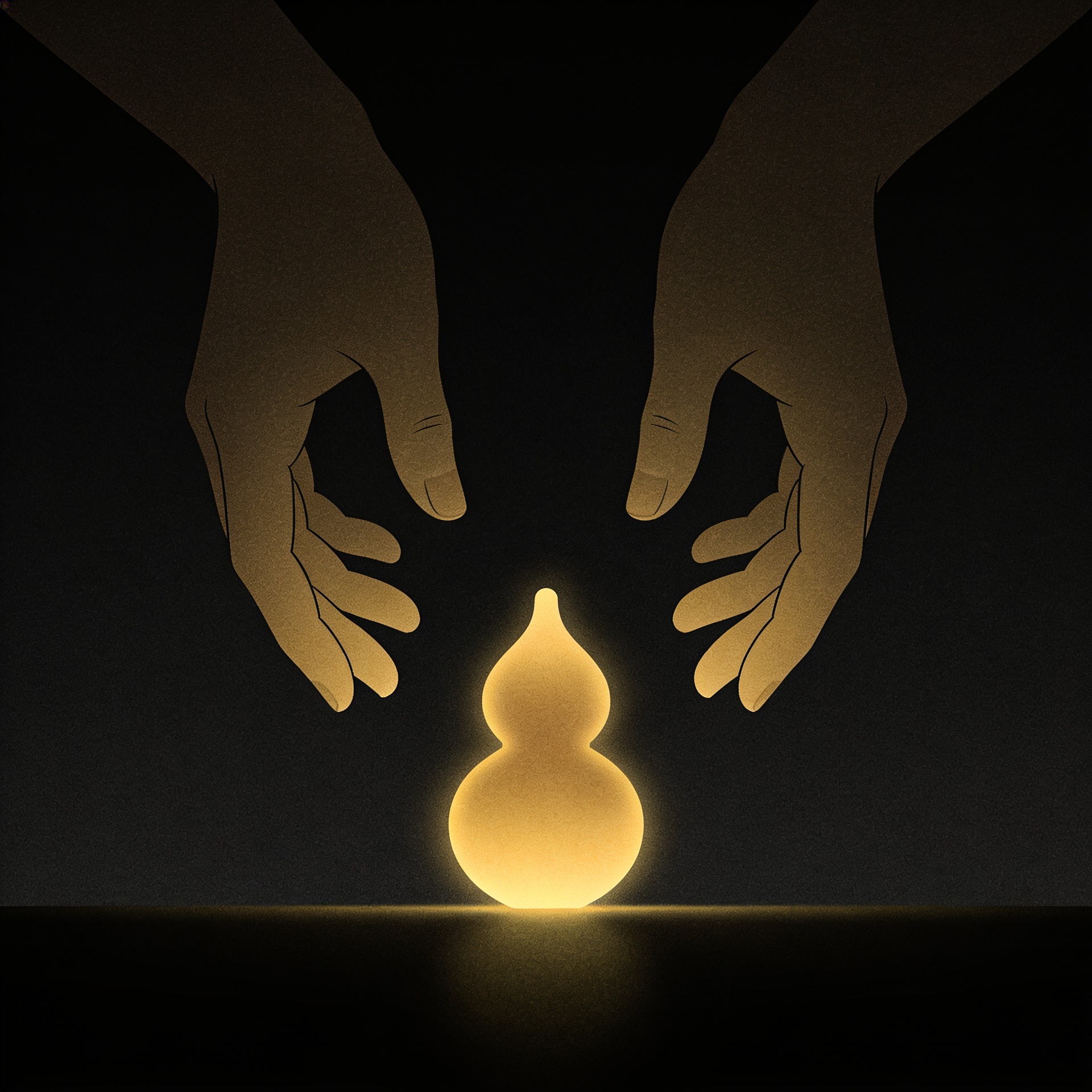 Ilustração editorial da via negativa — mãos removendo elementos desnecessários revelando uma forma essencial pura brilhando em luz dourada, conceito do livro Antifrágil de Nassim Taleb