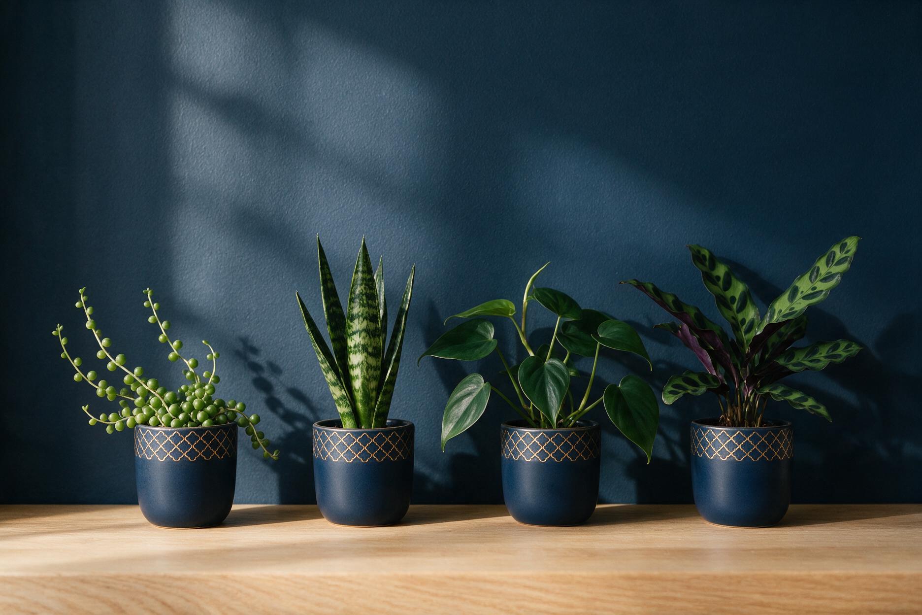 Quatro pequenas plantas crescendo em direções diferentes em direção à luz, representando os quatro domínios de talento